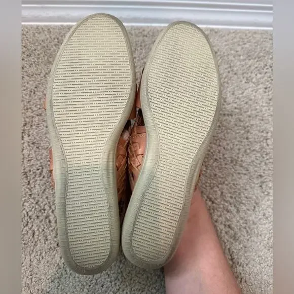 SOFTSPOTS | Leather Slingback Sandals Tan Woven Comfort Flats | Women’s 8N - Picture 8 of 8